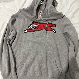 Gray Hoodie with Red Graphic